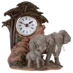 elephantclock sculptures, elephant figurines, 